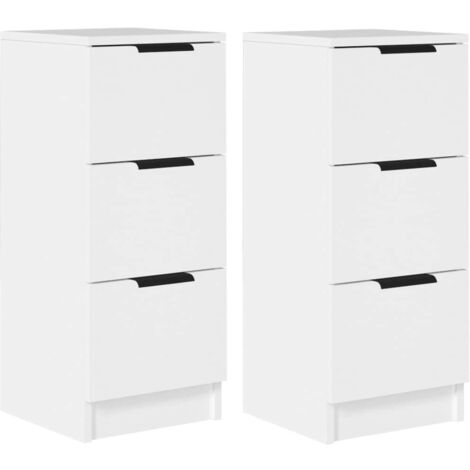 vidaXL Credenze 2 pz Bianche 30x30x70 cm in Legno Multistrato