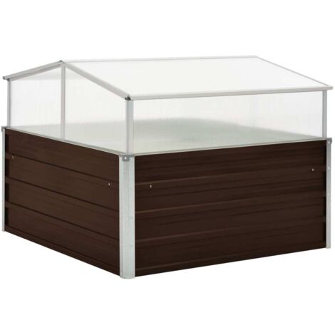 vidaXL Serra Marrone 100x100x85 cm in Acciaio Zincato