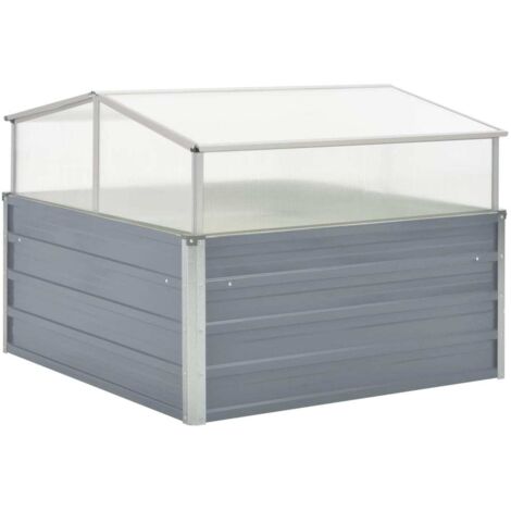 vidaXL Serra 100x100x85 cm in Acciaio Zincato Grigio