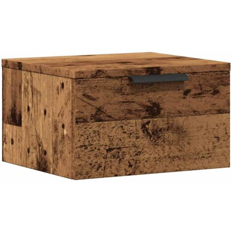 vidaXL Comodino a Muro Legno Antico 34x30x20 cm