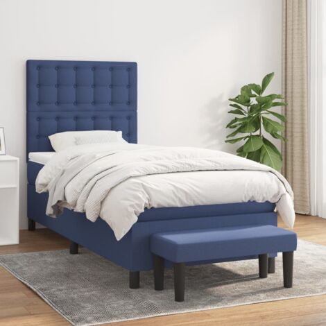 vidaXL Giroletto a Molle con Materasso Blu 80x200 cm inTessuto (1/5)