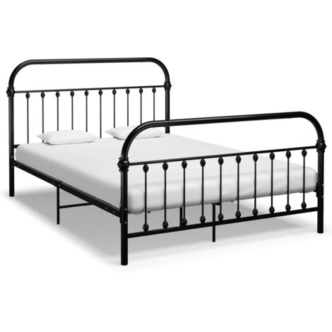 vidaXL Giroletto Nero in Metallo 140x200 cm (1/5)