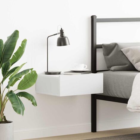 vidaXL Comodino Pensile Bianco 40x30x15 cm in Legno Multistrato