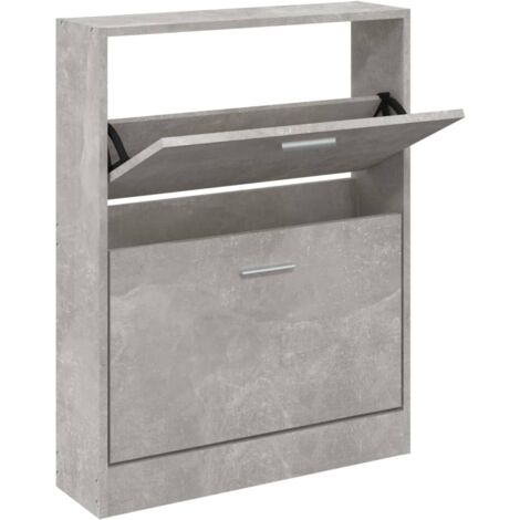 vidaXL Scarpiera Grigio Cemento 59x17x81 cm in Legno Multistrato