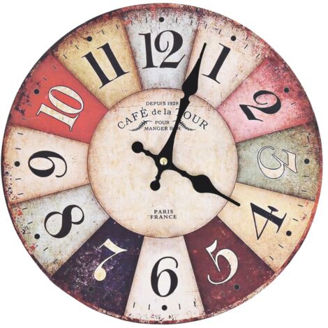 vidaXL Orologio da Parete Vintage Multicolore 30 cm