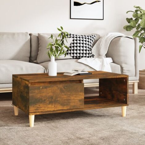 vidaXL Tavolino da Salotto Rovere Fumo 90x50x36,5 cm Legno Multistrato