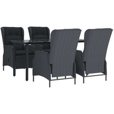vidaXL Set da Pranzo da Giardino 5 pz Grigio Scuro in Polyrattan (1/5)