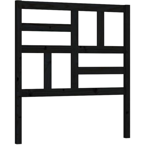 vidaXL Testiera per Letto Nera 81x4x104 cm in Legno Massello di Pino