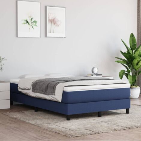 vidaXL Struttura Letto a Rete a Molle Blu 120x200 cm in Tessuto