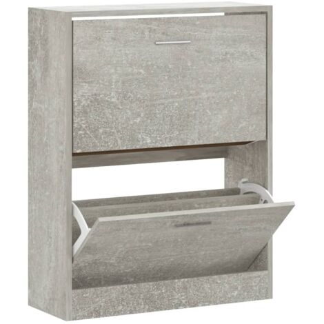 vidaXL Scarpiera Grigio Cemento 63x24x81 cm in Legno Multistrato