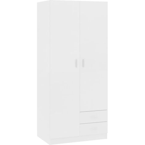 vidaXL Armadio Bianco 80x52x180 cm in Legno Multistrato