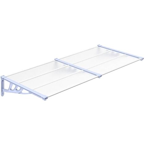 vidaXL Tettoia per Porta Grigio e Trasparente 199x90 cm Policarbonato