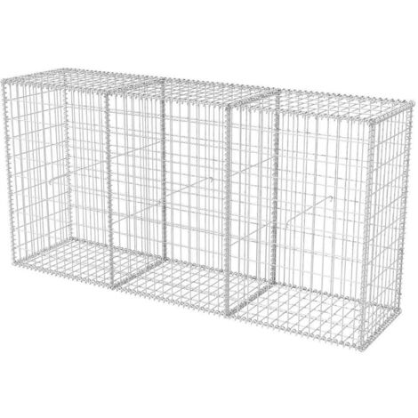 Vidaxl – Gabbione in rete acciaio zincato 200x50x100 cm – Alta capacità di carico 1400 kg/m³ – Per costruzione muri di contenimento (1/10)