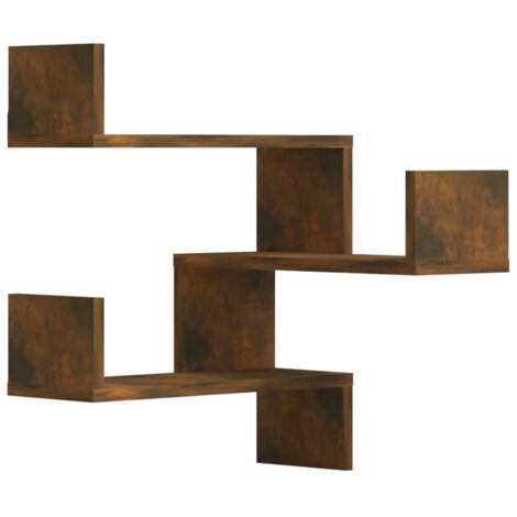vidaXL Scaffale Parete Angolo Rovere Anticato 40x40x50cm Multistrato