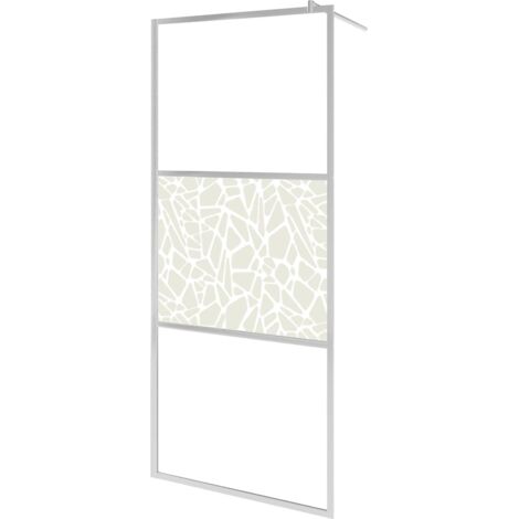 vidaXL Parete per Doccia Walk-in in Vetro ESG Design Pietra 80x195 cm