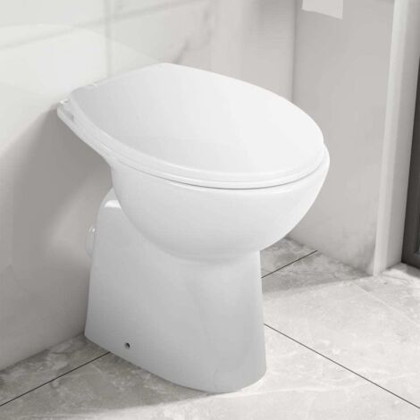 vidaXL WC Senza Brida 7 cm Altezza Extra Chiusura Rallentata