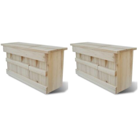 vidaXL Casette per gli Uccelli 2 pz in Legno 44x15,5x21,5 cm