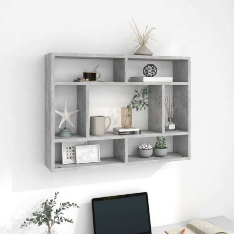 vidaXL Scaffale a Parete Grigio Cemento 75x16x55 cm Legno Multistrato