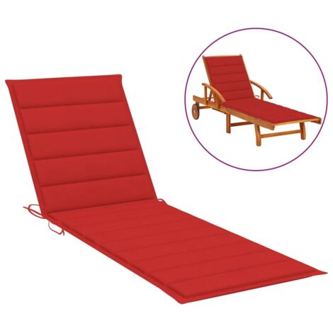 vidaXL Cuscino per Lettino Rosso 200x50x3 cm in Tessuto Oxford