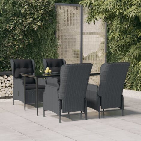 vidaXL Set da Pranzo da Giardino 5 pz Grigio Scuro in Polyrattan (1/5)