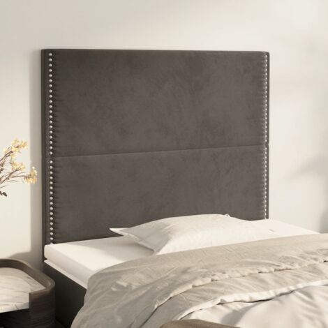 vidaXL Testiera Grigio Scuro 100x5x118/128 cm Velluto (1/5)