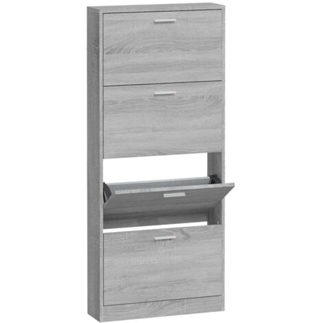 vidaXL Scarpiera Grigio Sonoma 59x17x150 cm in Legno Multistrato