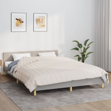 Coperta Ponderata Crema Chiaro 220x240 cm 15 kg Tessuto vidaXL