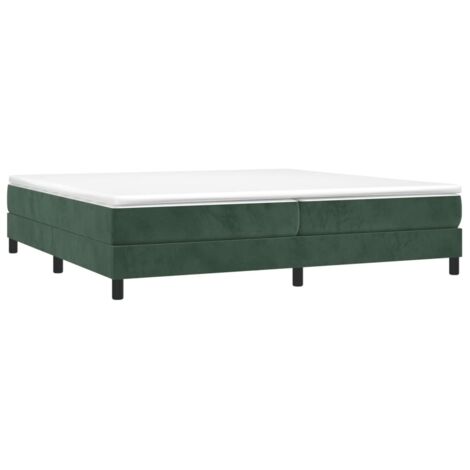 vidaXL Giroletto a Molle con Materasso Verde Scuro 200x200 cm Velluto