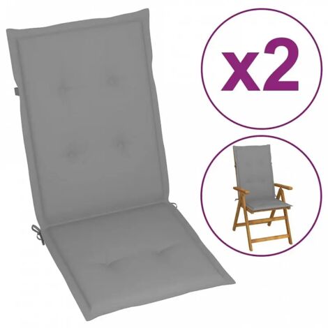vidaXL Cuscini per Sedie 2 pz Grigi 120x50x3 cm in Tessuto