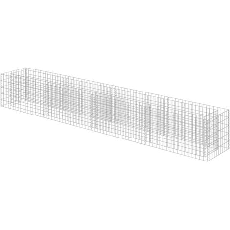 vidaXL Gabbione Letto Rialzato in Acciaio Zincato 360x50x50 cm