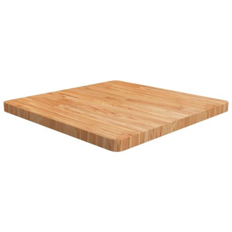 Piano Tavolo Quadrato Marrone Chiaro 70x70x4cm Rovere Trattato vidaXL