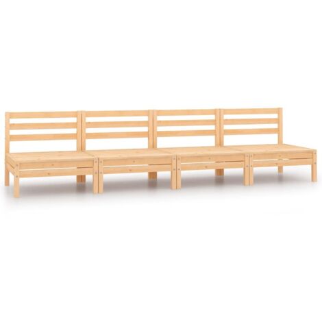Divani Centrali da Giardino 4 pz in Legno Massello di Pino vidaXL