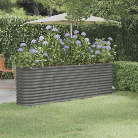 vidaXL Letto Giardino Acciaio Zincato 224x40x68 cm Grigio