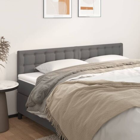 vidaXL Testiera Grigio 200x5x78/88 cm in Similpelle
