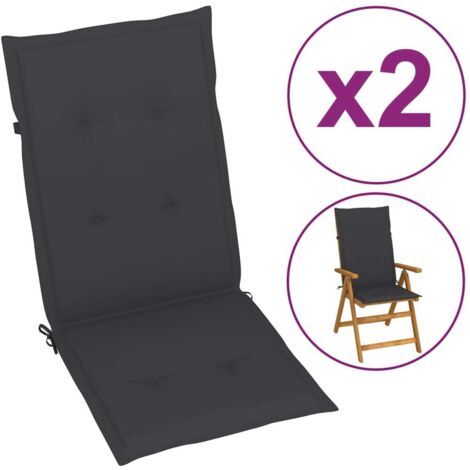 vidaXL Cuscini per Sedie 2 pz Antracite 120x50x3 cm in Tessuto