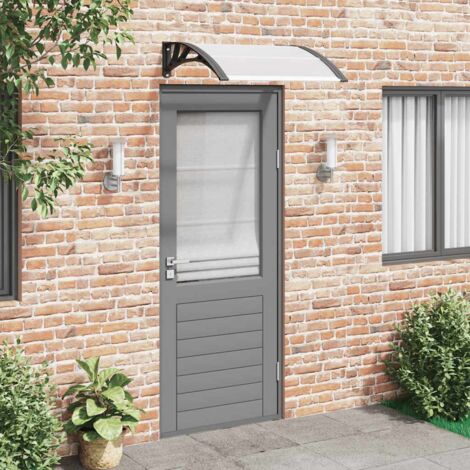 vidaXL Tettoia per Porta Nero e Trasparente 80x75 cm in Policarbonato