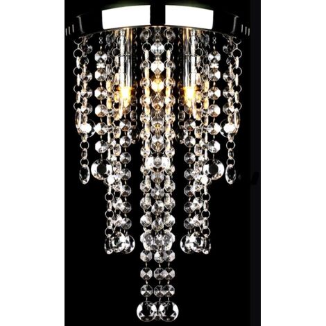 vidaXL Lampadario in Metallo Bianco con Perline in Cristallo