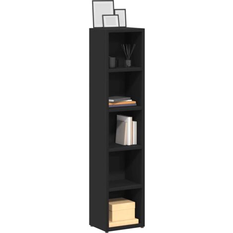 vidaXL Scaffali Porta CD 2 pz Neri 21x16x93,5 cm Legno Multistrato