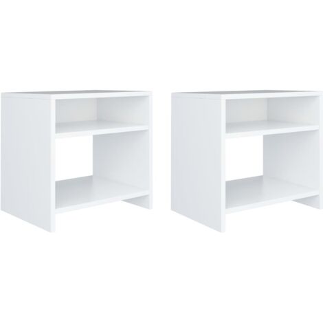 vidaXL Comodini Bianchi 2 pz 40x30x40 cm Legno Ingegnerizzato