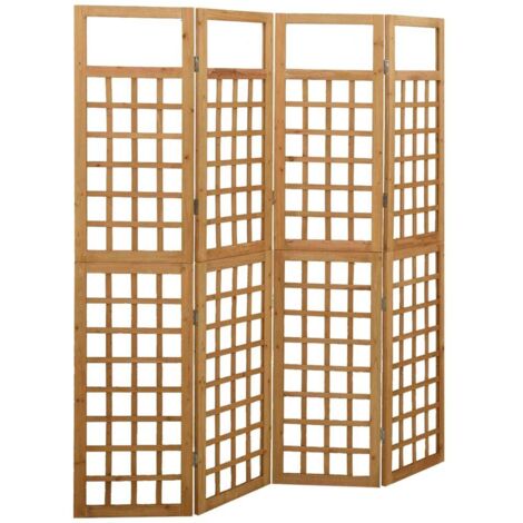 vidaXL Divisorio a 4 Pannelli in Legno Massello di Abete 161x180 cm