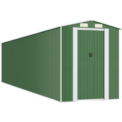 vidaXL Capanno da Giardino Verde 192x855x223 cm Acciaio Zincato