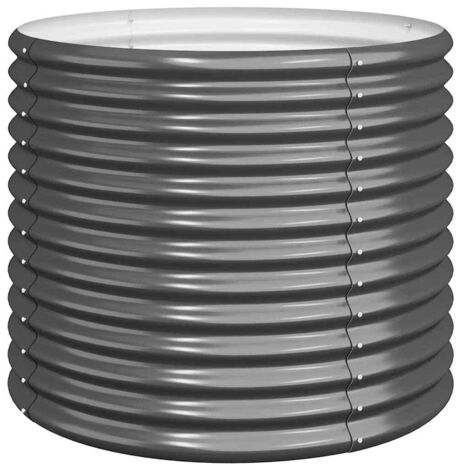 vidaXL Vaso Giardino Acciaio Zincato 80x80x68 cm Antracite (1/4)