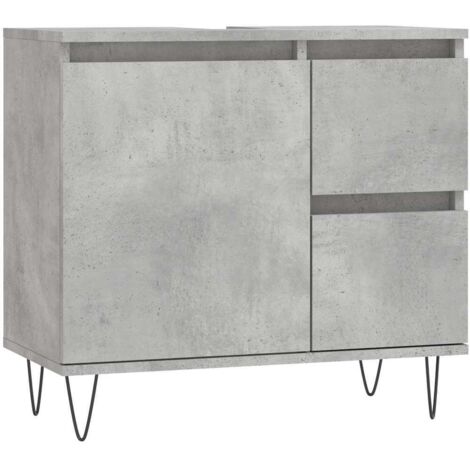 vidaXL Armadietto da Bagno Grigio Cemento 65x33x60cm Legno Multistrato