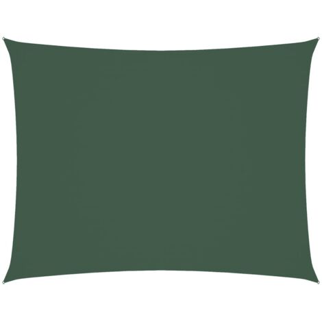 vidaXL Parasole a Vela Oxford Rettangolare 3x4 m Verde Scuro