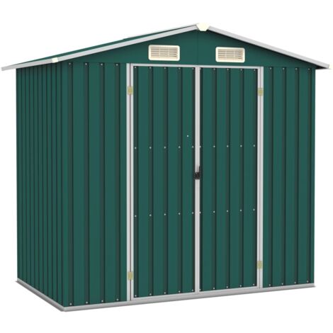 vidaXL Capanno da Giardino Verde 205x129x183 cm in Acciaio Zincato