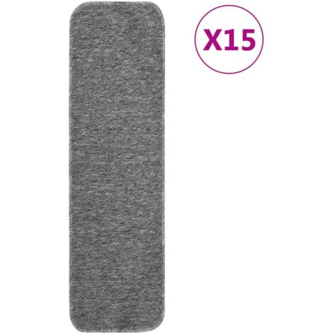 vidaXL Tappetini Scale Antiscivolo 15 pz 75x20 cm Grigi Rettangolari