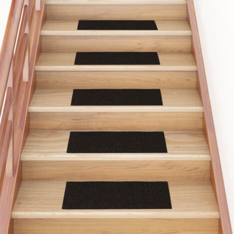 vidaXL Tappetini per scale autoadesivi 15 pz 60x25 cm marrone scuro rettangolari