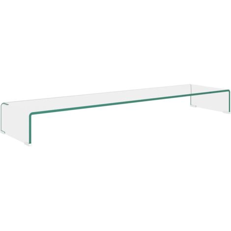 vidaXL Mobile/Rialzo Porta TV in Vetro Trasparente 120x30x13 cm