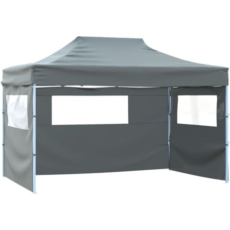 vidaXL Tenda Pieghevole con 3 Pareti 3x4,5 m Antracite