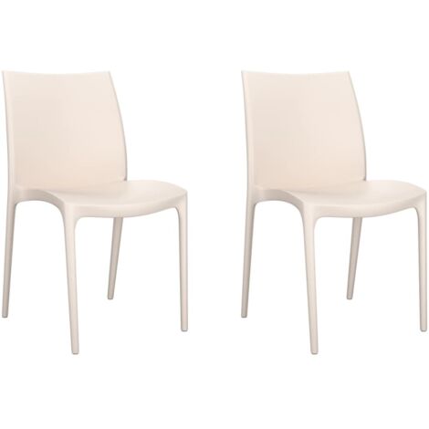 vidaXL Sedie da Giardino 2 pz Crema 50x46x80 cm in Polipropilene